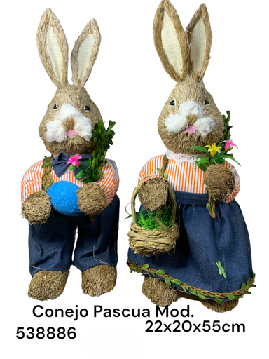 [8679833538886] CONEJO PASCUA 2MOD. 22X20X55CM