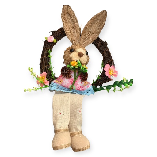 [8679833539906] CONEJO PASCUA EN CORONA 14X30CM