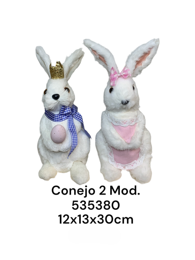 [8679833535380] CONEJO/A BLANCO DE PAJA 30CM