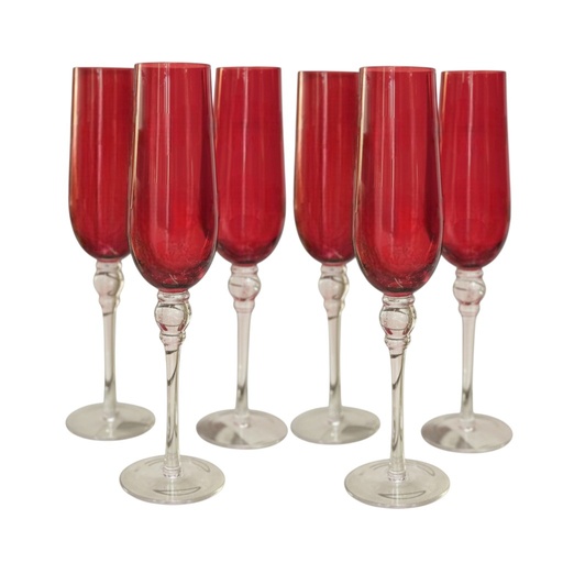 [IC832-10] COPA DE CHAMPAGNE ROJA 225ML