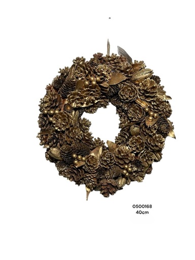 [140-0500168] CORONA BELLOTAS DORADA 40CM