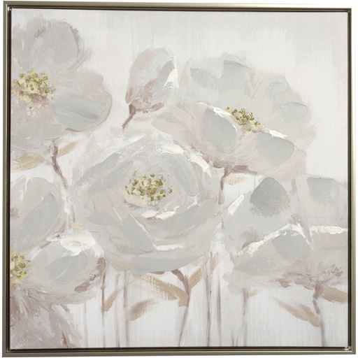 [448-7413303] CUADRO AL OLEO NUDE FLORES 63X63CM