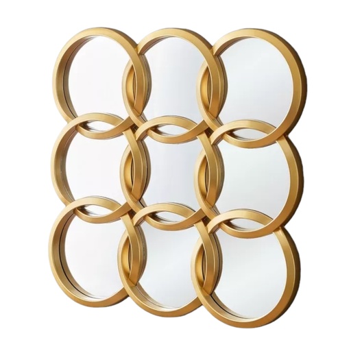 [714879] ESPEJO DE PARED CUADRADO DORADO REF:ES21447-45X45CM