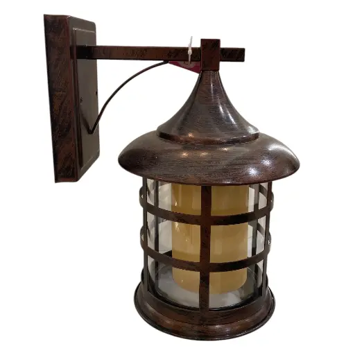 [K20849] FAROL DE PARED DISEÑO ENREJADO COLOR RAB 20X25 H:12CM  1L E27