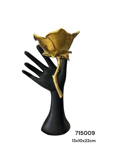[715009] FIGURA MANO CON FLOR DORADA REF:ES22064 (13X10X22CM)