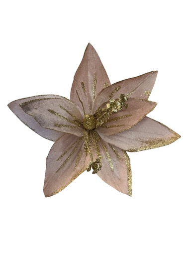 [5116820577] FLOR NAVIDEÑA ROSE GOLD 25CM