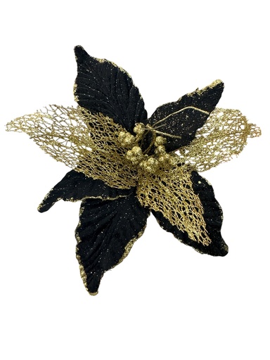 [1702335011919] FLOR NAVIDEÑA NEGRA 30CM