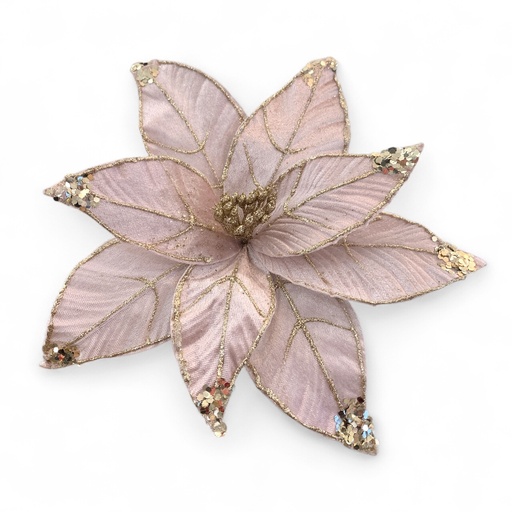 [1702335012480] FLOR NAVIDEÑA PONSETIA PALO ROSA 28CM