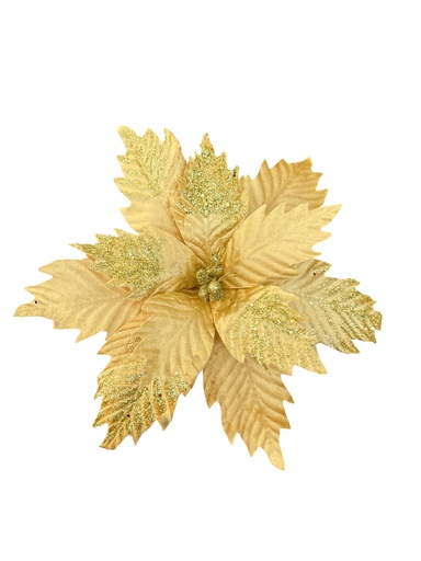 [5116820636] FLOR NAVIDEÑA 40CM DORADA