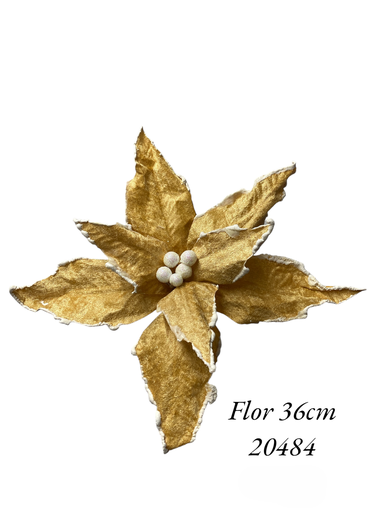 [20484] FLOR PONSETIA SURT FILO NEVADO 36CM