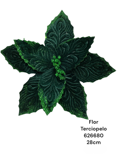 [626680] FLOR TERCIOPELO VERDE REF: FD-2294 28CM