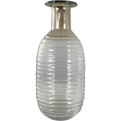 [412-611467] FLORERO DE VIDRIO CAFE TRANSPARENTE 33CM