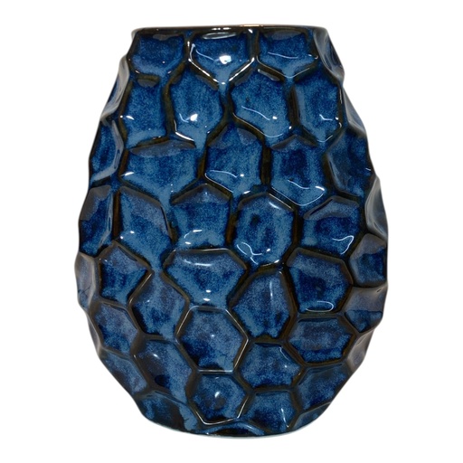 [21469] FLORERO CERAMICA IRIS AZUL 21CM