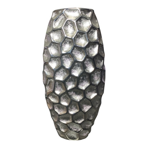 [21450] FLORERO CERAMICA IRIS PLATA 32CM