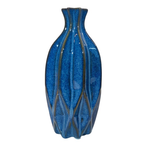 [21484] FLORERO DE CERAMICA AZUL MARINO 17CM