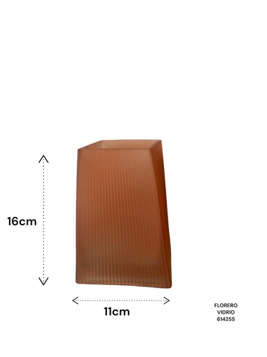 [614255] FLORERO VIDRIO A RAYAS COLOR MARRON 9X11X16CM ES23295