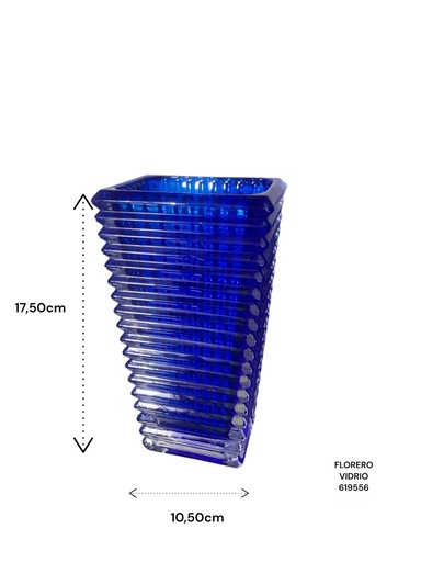 [619556] FLORERO VIDRIO AZUL ES23381 10.5X17.5CM