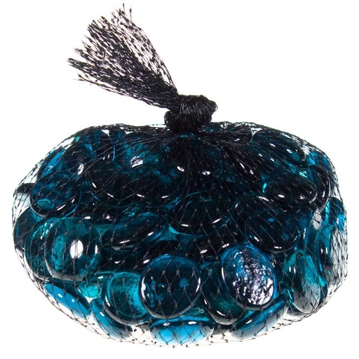 [9369] GEMAS AZUL CIELO VIDRIO EN MALLA 450GR.