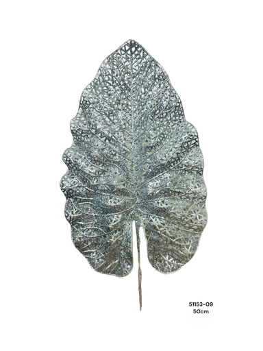 [51153-09] HOJA DECORATIVA PLATEADA