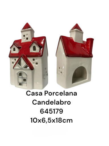 [8679811645179] IGLESIA BLANCA/ROJO PORCELANA 10X6.5X18CM