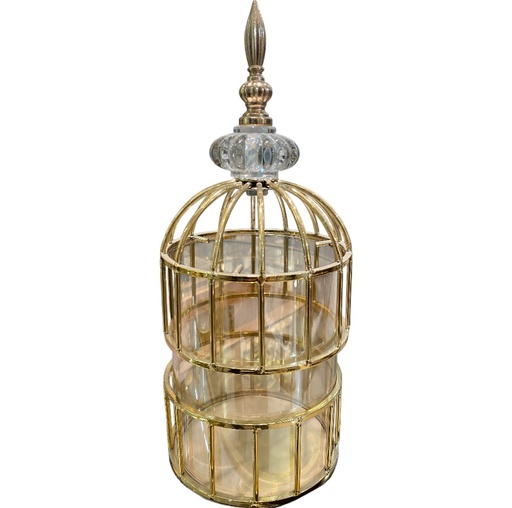 [5116118521261] CANDELABRO JAULA DECORATIVA METAL SAN-126