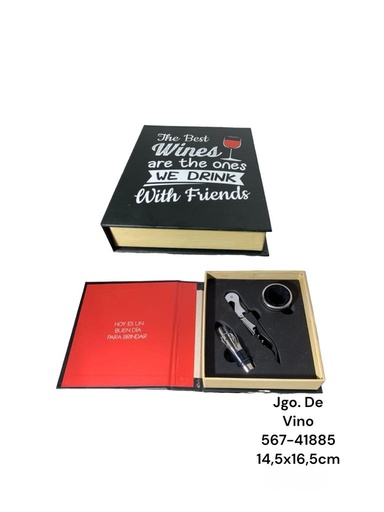 [567-41885] SET DESCORCHADOR DE VINO 3 PIEZAS 14.5X16.5CM CONCEPTS