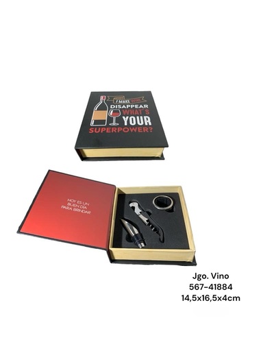 [567-41884] SET DESCORCHADOR DE VINO 3 PIEZAS 16.5X14.5X4CM