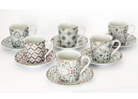 [16988] JUEGO DE 6 MINI TAZAS C/PLATOS