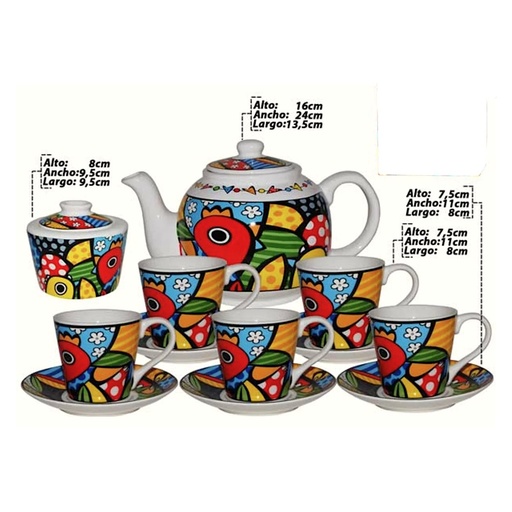 [247839] JUEGO DE TETERA C/TAZAS HOME LIFE X16PZAS KY2333/34/35/36
