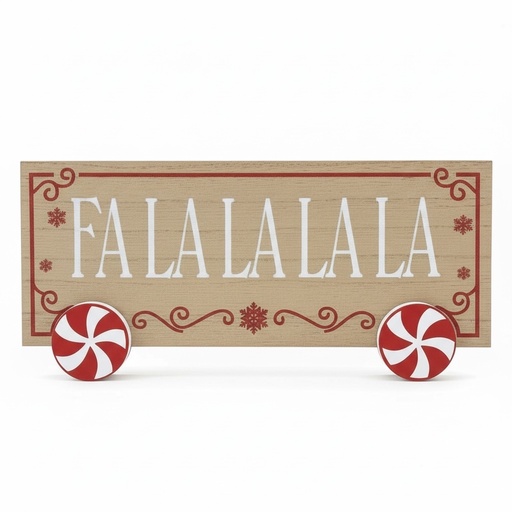 [8679811642154] LETRERO NAVIDEÑO FA LA LA LA LA 30X14.5CM