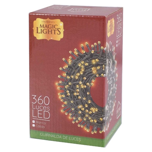 [AL14040] LUCES NAVIDEÑAS LED CALIDA 18MTS 360L. CONECTOR SENCILLO AL14040/048347