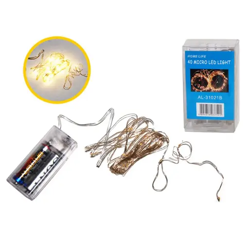 [4894616037521] LUZ DE HADA 40MICROLED CÁLIDA-4M. A BATERIA REF:31021B