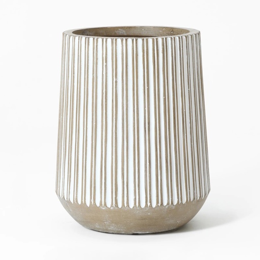 [S01458] MACETERO CORDELIA II DE FIBRA MINERAL GRIS/BLANCO 43.5X56CM