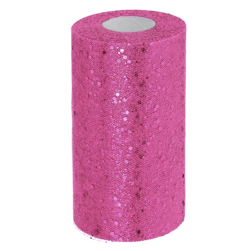 [AMX005-028G-10M] MALLA FUCSIA ESCARCHADA