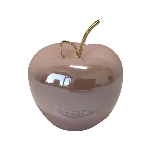 [200-0800338] MANZANA DECOR SANTINI ROSADO/DORADO 14 X 12CM