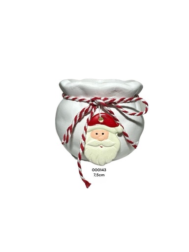 [2122100000143] NAVIDAD CERAMICA/ MACETA BLANCA X1 6.5CM