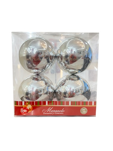 [NB-1930-291] ORNAMENTO BOLA PLATEADO 10CM 4PZS.