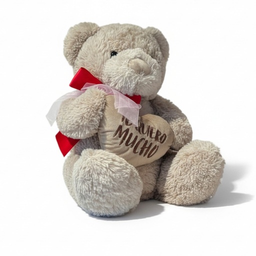 [4313-0207] OSO DE PELUCHE CON CORAZON "TE QUIERO MUCHO"