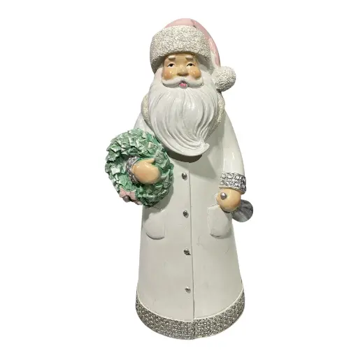 [8679817106841] PAPA NOEL CON CORONA POLIRESINA 25CM
