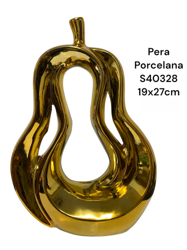 [S40328] PERA PORCELANA DORADA 19X27CM