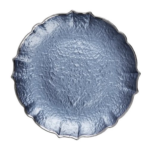 [6919558123441] PLATO BASE AZUL BORDE PLATEADO 27CM