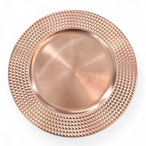 [8679819800617] PLATO BASE PLASTICO ROSE GOLD 33CM