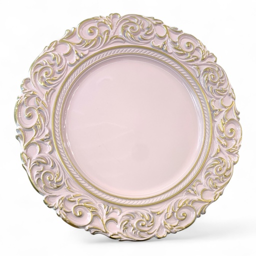 [8679819800884] PLATO BASE ROSA/DORADO 35CM