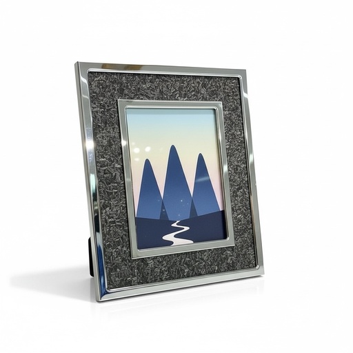 [530-593321] PORTA RETRATO PLATA MARCO OSCURO 10X15CM 