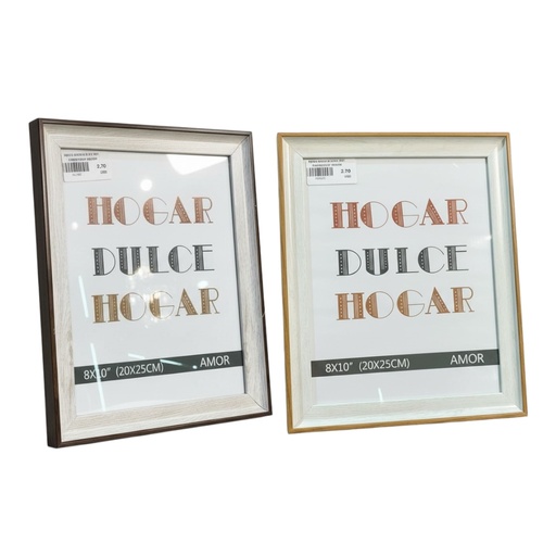[585392] PORTA RETRATO MADERA 8X10" 20X25CM DOS TONOS REF: ES20326-8