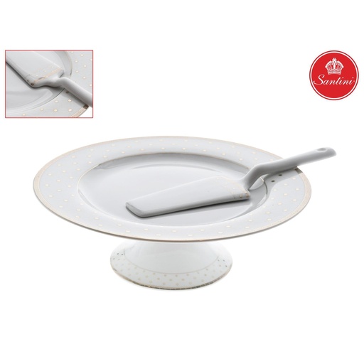 [068-179624] PORTA TORTA CON ESPATULA PUNTO FINO