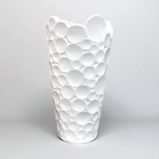 [S12602] PORTAMACETA DE RESINA BLANCO GLOSS 32*60CM