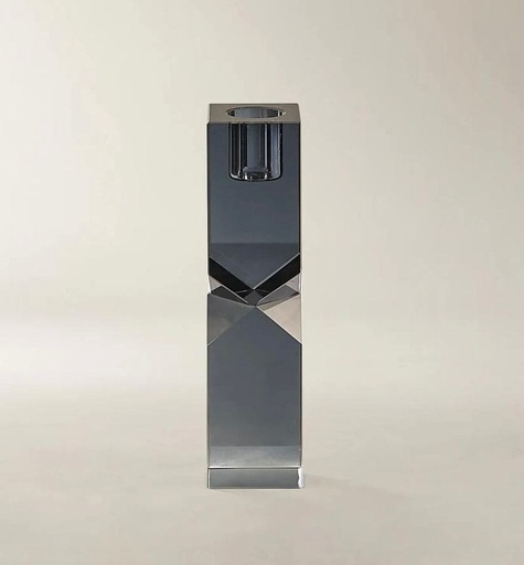 [412-492942] PORTAVELA DE CRISTAL GRIS 14.5CM