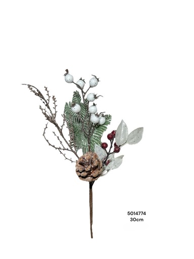 [1702335014774] RAMA CEREZA FRUTOS ROJOS/BLANCO 30CM