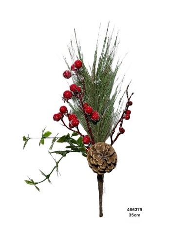 [466379] RAMA NAV. FRUTO ROJO NEVADO 35CM REF:52-850229